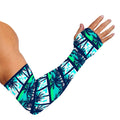 Blue Hibiscus Palm Tree Pattern Print Sun Protection Arm Sleeves