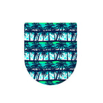 Blue Hibiscus Palm Tree Pattern Print Toilet Lid Cover