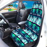 Blue Hibiscus Palm Tree Pattern Print Waterproof Car Seat Cover