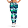 Blue Hibiscus Palm Tree Pattern Print Women's Leggings