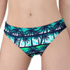 Blue Hibiscus Palm Tree Pattern Print Women's Panties