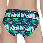 Blue Hibiscus Palm Tree Pattern Print Women's Panties