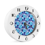 Blue Hibiscus Tropical Pattern Print Alarm Clock