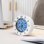 Blue Hibiscus Tropical Pattern Print Alarm Clock