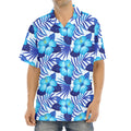 Blue Hibiscus Tropical Pattern Print Aloha Shirt