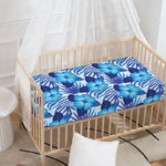 Blue Hibiscus Tropical Pattern Print Baby Crib Sheet