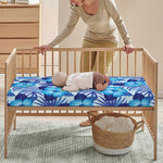 Blue Hibiscus Tropical Pattern Print Baby Crib Sheet