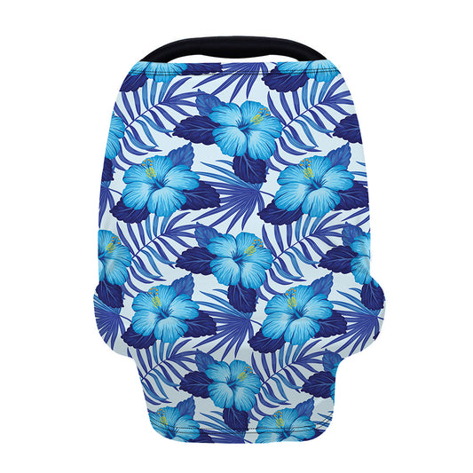 Blue Hibiscus Tropical Pattern Print Baby Seat Cover