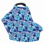 Blue Hibiscus Tropical Pattern Print Baby Seat Cover