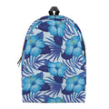 Blue Hibiscus Tropical Pattern Print School Backpack