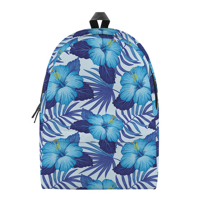 Blue Hibiscus Tropical Pattern Print Backpack