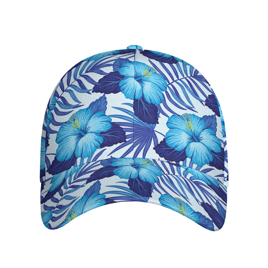 Blue Hibiscus Tropical Pattern Print Baseball Cap