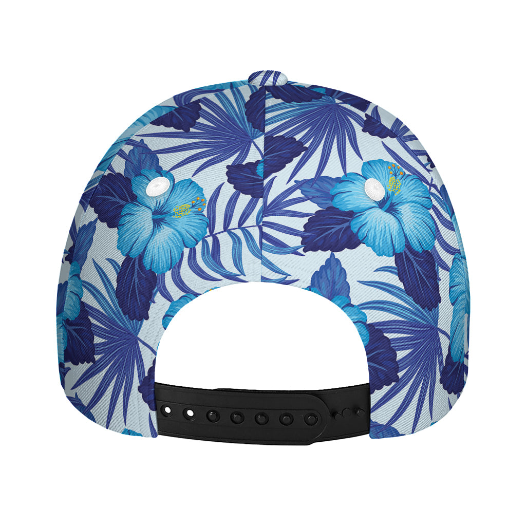 Blue Hibiscus Tropical Pattern Print Baseball Cap