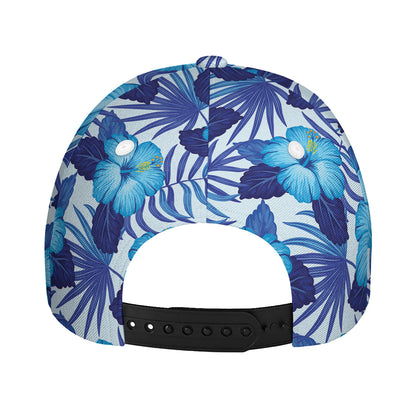 Blue Hibiscus Tropical Pattern Print Baseball Cap