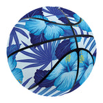 Blue Hibiscus Tropical Pattern Print Basketball