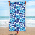 Blue Hibiscus Tropical Pattern Print Beach Towel