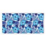 Blue Hibiscus Tropical Pattern Print Beach Towel