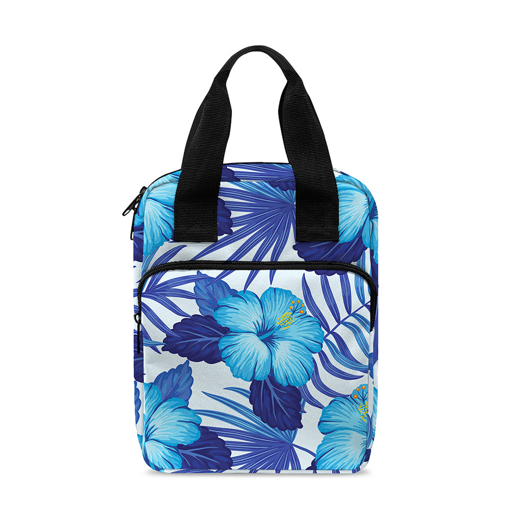 Blue Hibiscus Tropical Pattern Print Bible Tote Bag