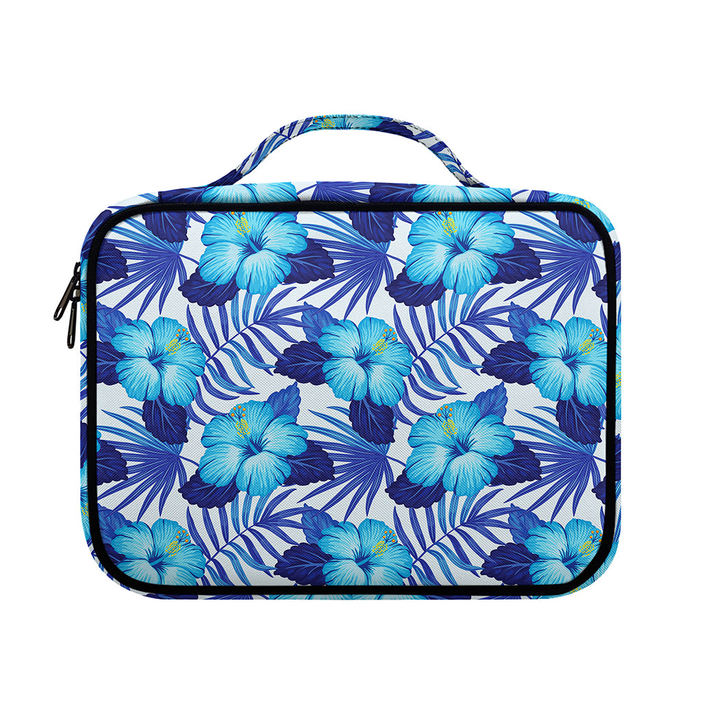 Blue Hibiscus Tropical Pattern Print Briefcase Bible Bag