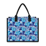 Blue Hibiscus Tropical Pattern Print Canvas Tote Bag