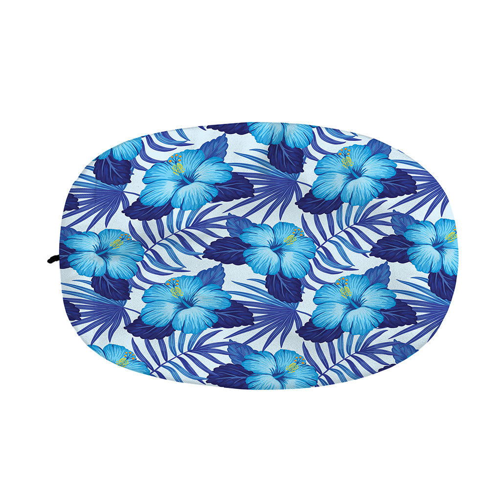 Blue Hibiscus Tropical Pattern Print Car Side Mirror Covers