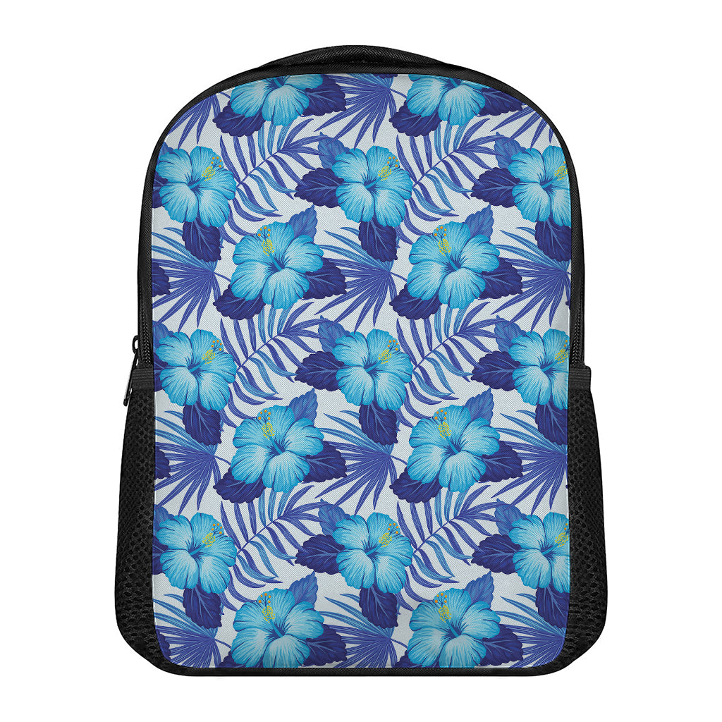 Blue Hibiscus Tropical Pattern Print Casual Backpack