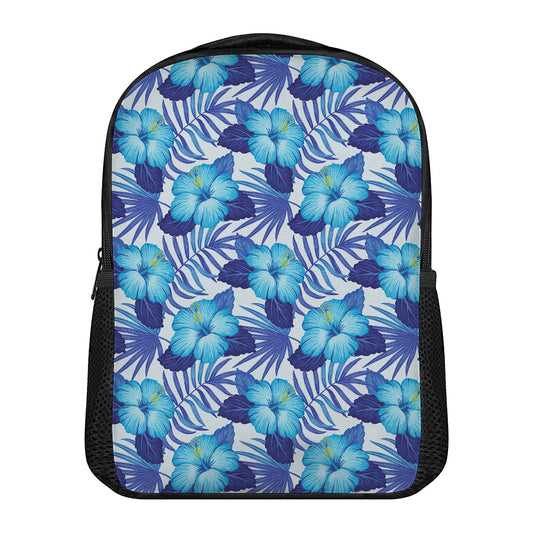 Blue Hibiscus Tropical Pattern Print Casual Backpack