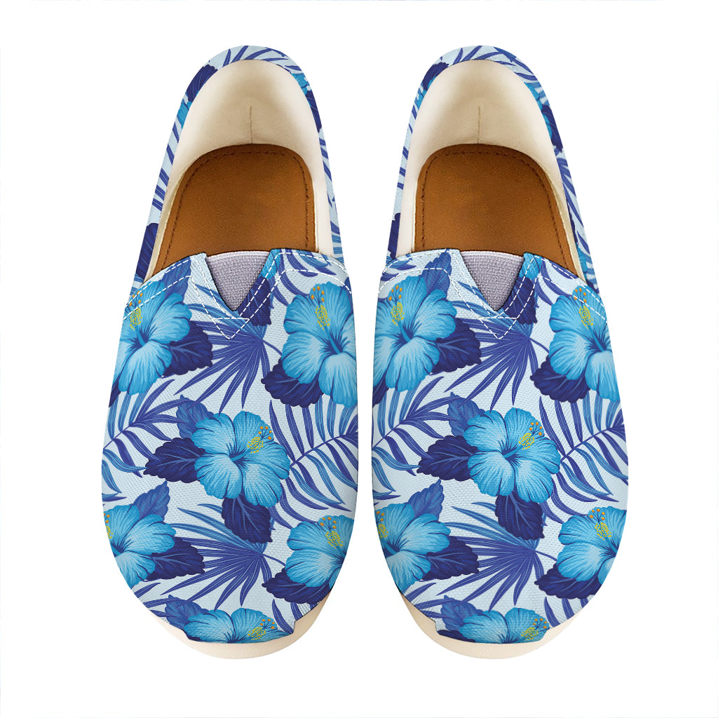 Blue Hibiscus Tropical Pattern Print Casual Shoes