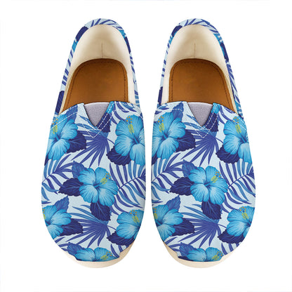 Blue Hibiscus Tropical Pattern Print Casual Shoes