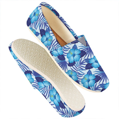 Blue Hibiscus Tropical Pattern Print Casual Shoes