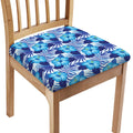 Blue Hibiscus Tropical Pattern Print Chair Cushion Cover