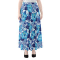 Blue Hibiscus Tropical Pattern Print Chiffon Maxi Skirt