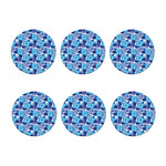 Blue Hibiscus Tropical Pattern Print Coaster Set