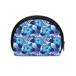 Blue Hibiscus Tropical Pattern Print Coin Purse