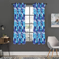 Blue Hibiscus Tropical Pattern Print Grommet Curtain Panels