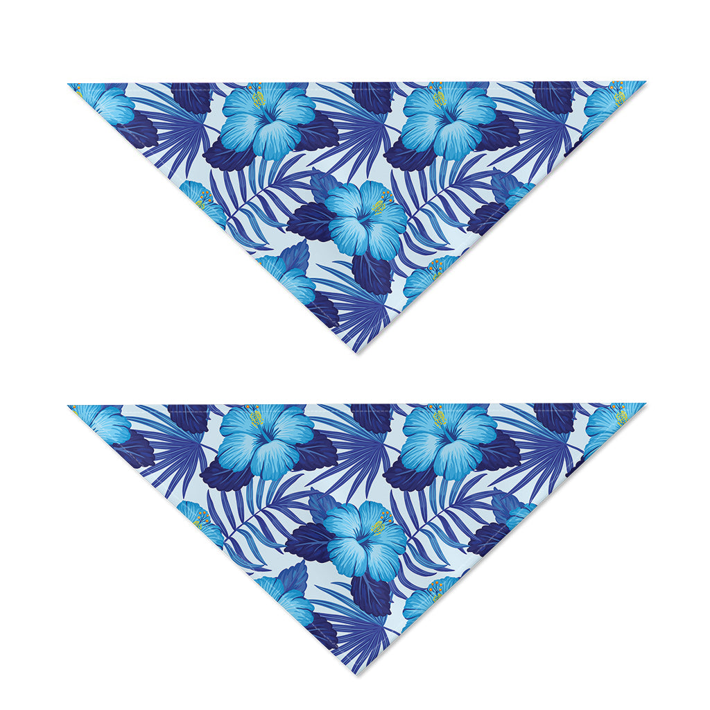 Blue Hibiscus Tropical Pattern Print Dog Bandana