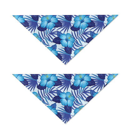 Blue Hibiscus Tropical Pattern Print Dog Bandana