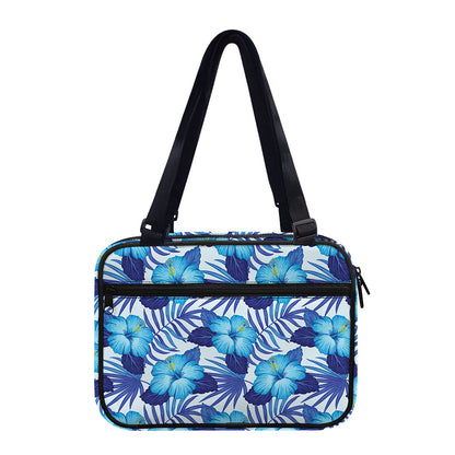 Blue Hibiscus Tropical Pattern Print Double Strap Bible Bag