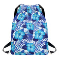 Blue Hibiscus Tropical Pattern Print Drawstring Backpack