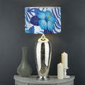 Blue Hibiscus Tropical Pattern Print Drum Lamp Shade