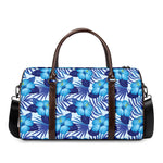 Blue Hibiscus Tropical Pattern Print Duffle Bag