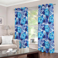 Blue Hibiscus Tropical Pattern Print Extra Wide Grommet Curtains