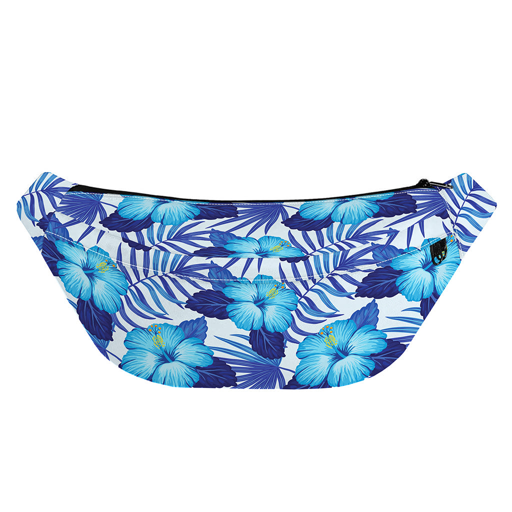 Blue Hibiscus Tropical Pattern Print Fanny Pack