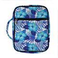 Blue Hibiscus Tropical Pattern Print Front Pocket Bible Bag