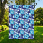 Blue Hibiscus Tropical Pattern Print Garden Flag