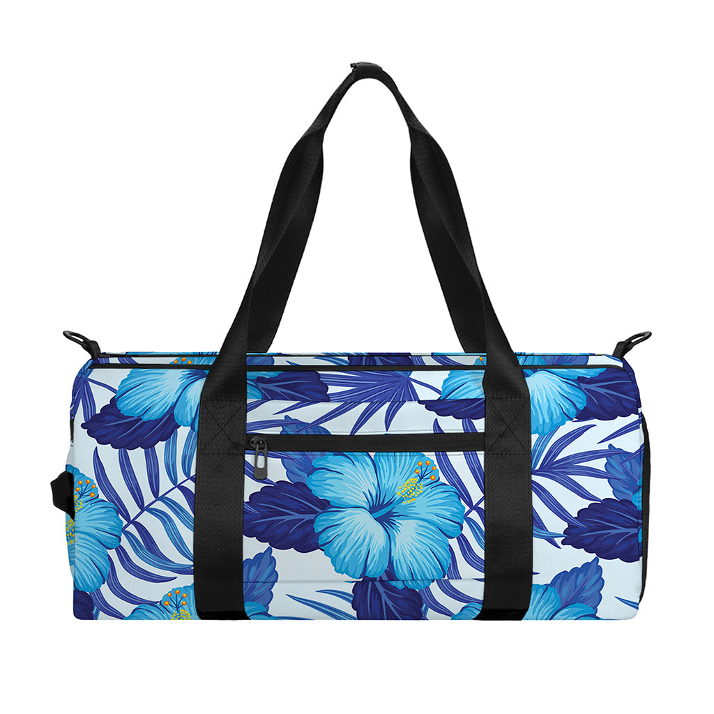 Blue Hibiscus Tropical Pattern Print Gym Bag