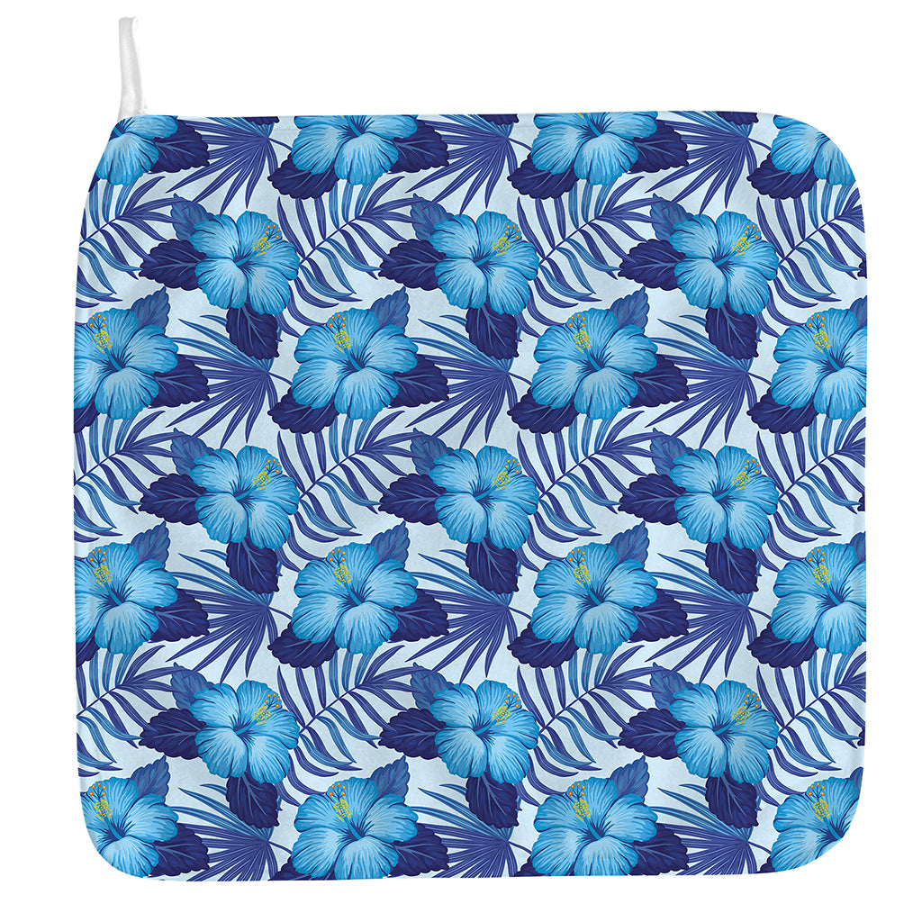Blue Hibiscus Tropical Pattern Print Hand Towel