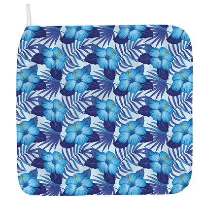 Blue Hibiscus Tropical Pattern Print Hand Towel