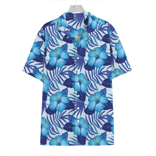 Blue Hibiscus Tropical Pattern Print Hawaiian Shirt