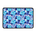 Blue Hibiscus Tropical Pattern Print Kitchen Mat